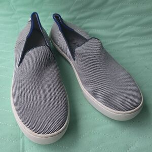 Rothy's Original Slip On Sneaker 7 Gray/Blue Clean Sustainable Recycled Washable